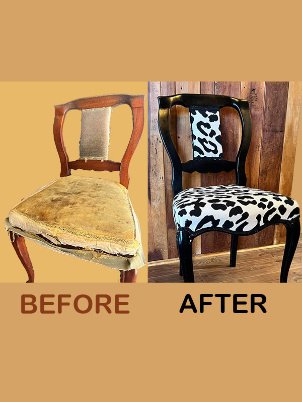 Before and After of an Upcycled Chair