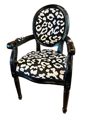 Upcycled Lounge Chair with Black and White Fabric